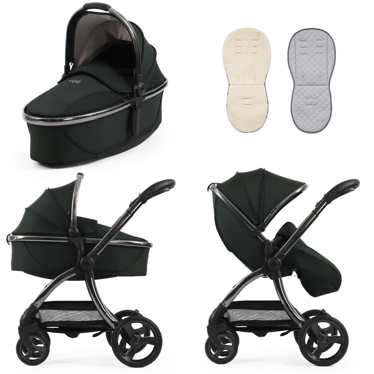 Egg 3 Stroller and Carrycot - Black Olive