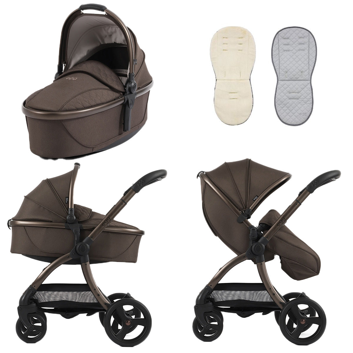 Egg 3 Stroller and Carrycot - Chocolate Velvet