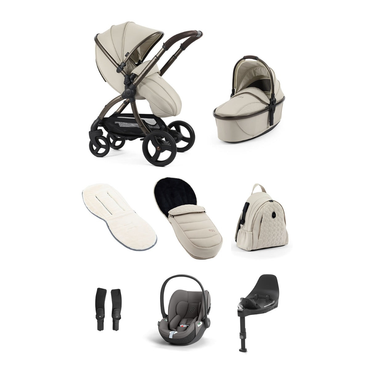 Egg 3 Luxury Cybex Cloud T i-Size Travel System Bundle - Cashmere