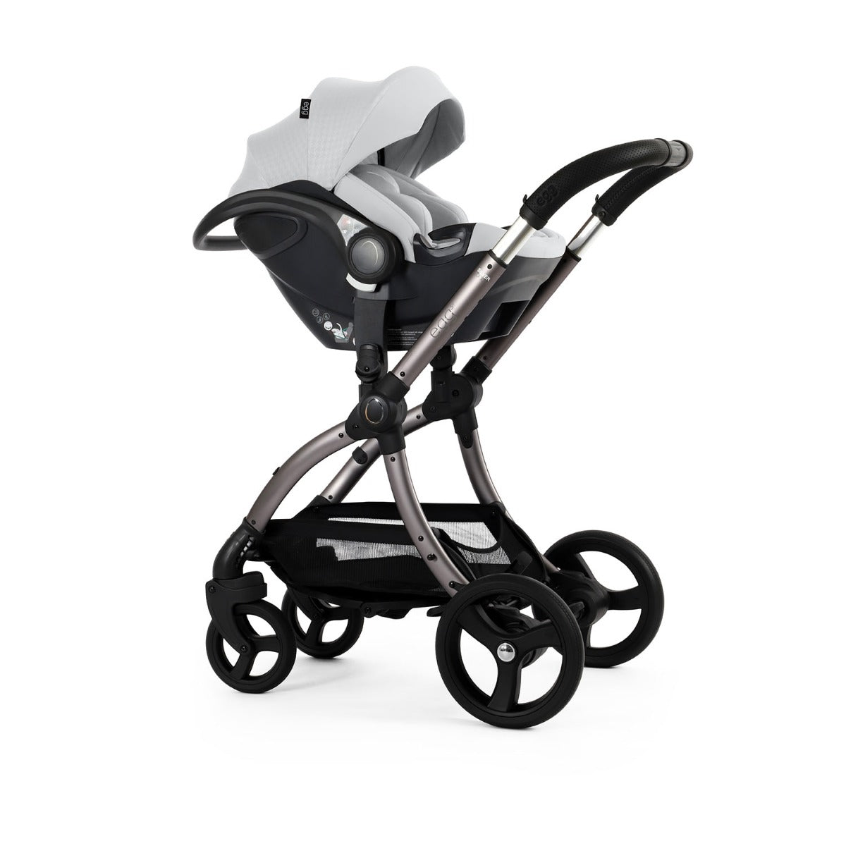 Egg 3 Luxury Shell i-Size Special Edition Travel System Bundle - Houndstooth Silver