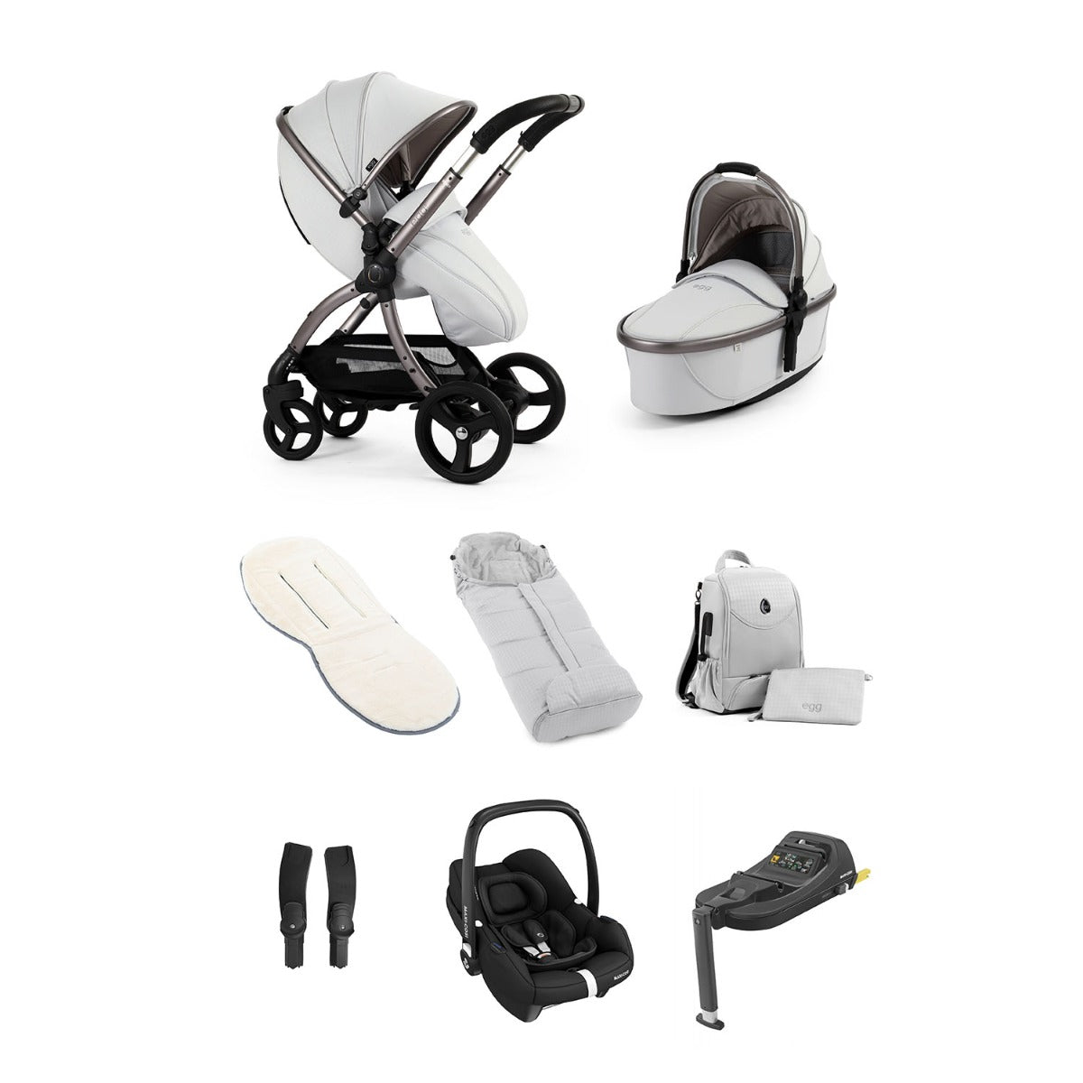 Egg 3 Luxury Maxi-Cosi Cabriofix Special Edition i-Size Travel System Bundle - Houndstooth Silver