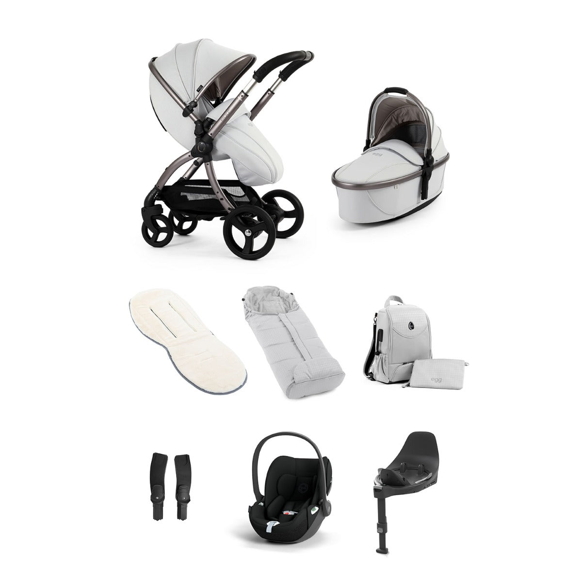 Egg 3 Luxury Cybex Cloud T i-Size Special Edition Travel System Bundle - Houndstooth Silver