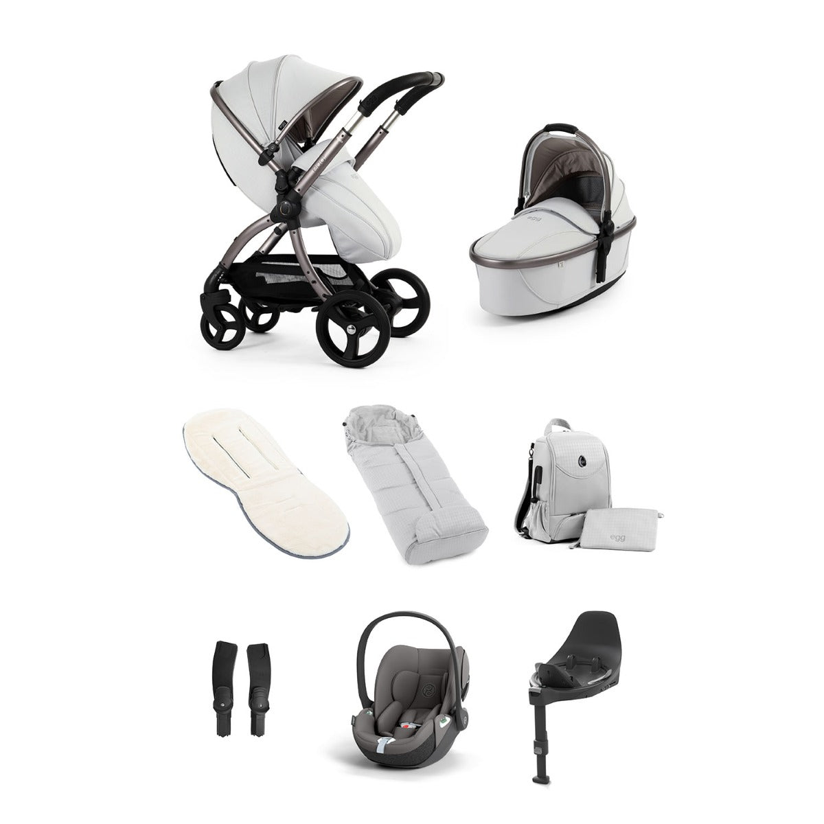 Egg 3 Luxury Cybex Cloud T i-Size Special Edition Travel System Bundle - Houndstooth Silver