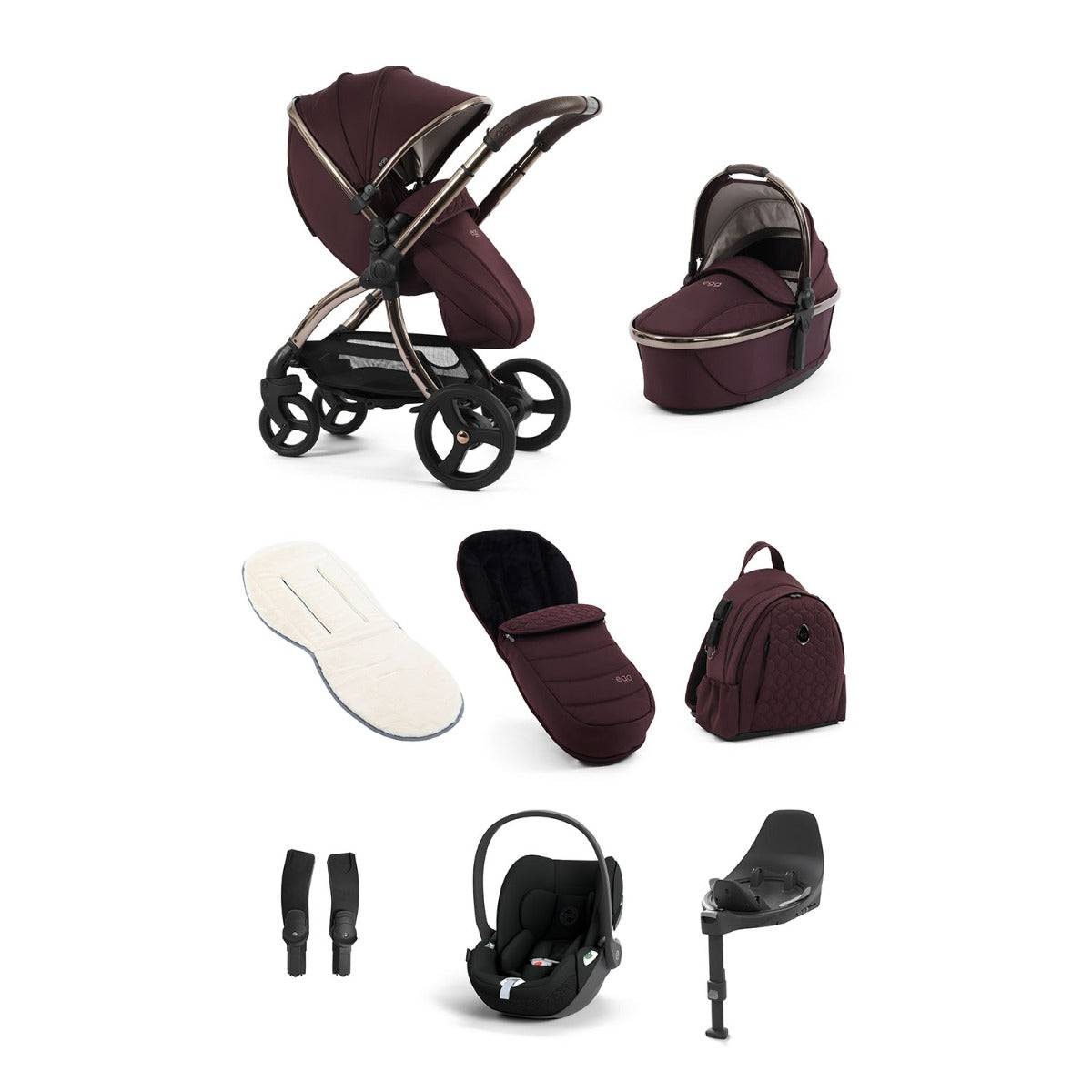 Egg 3 Luxury Cybex Cloud T i-Size Travel System Bundle - Mulberry