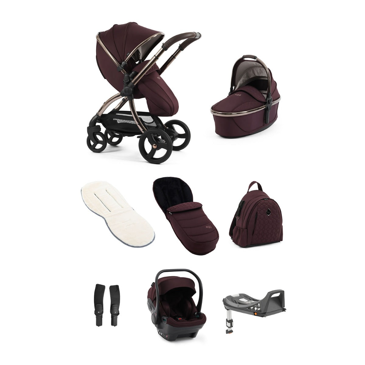 Egg 3 Luxury Shell i-Size Travel System Bundle - Mulberry