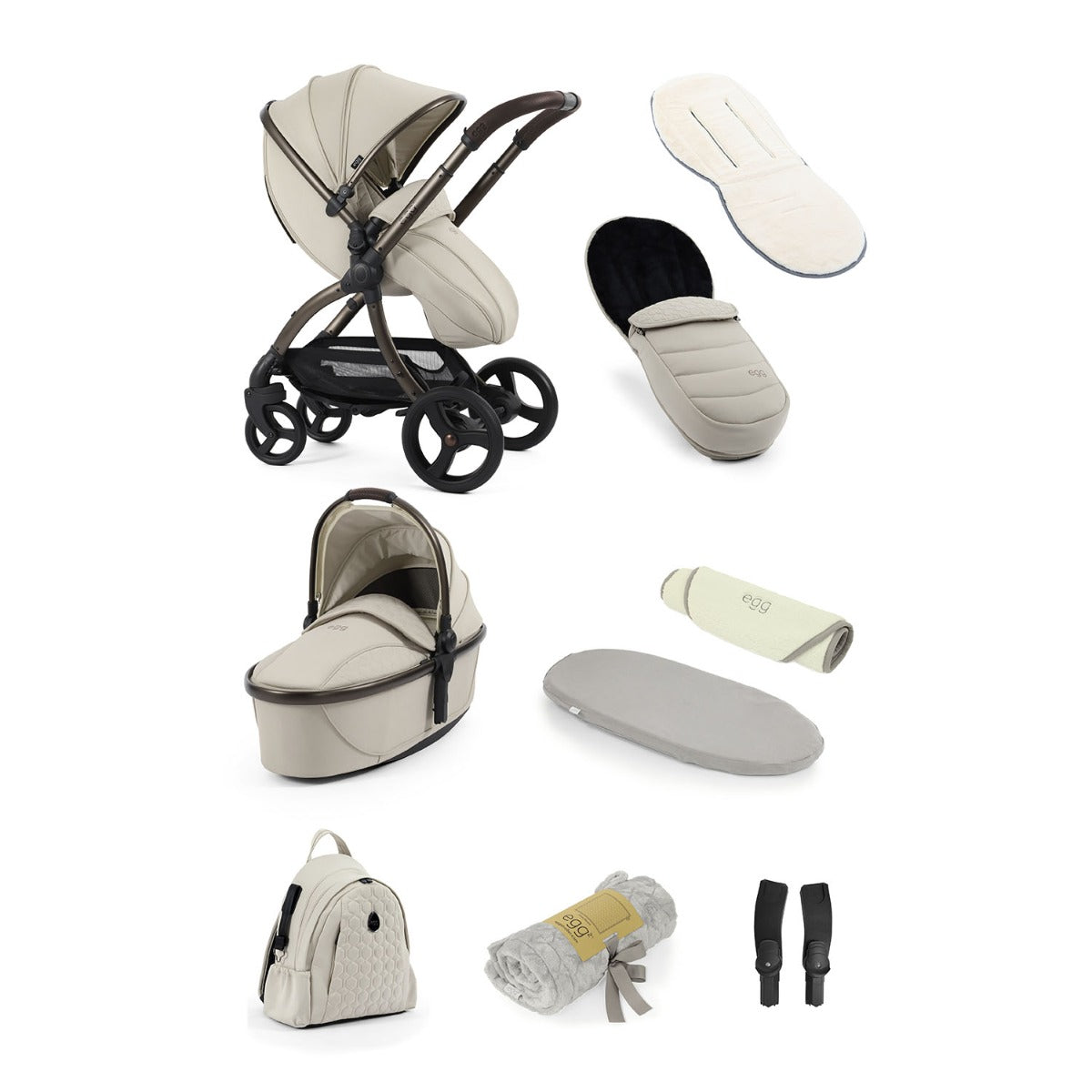 Egg 3 Stroller 9 Piece Snuggle Accessory Bundle - Cashmere