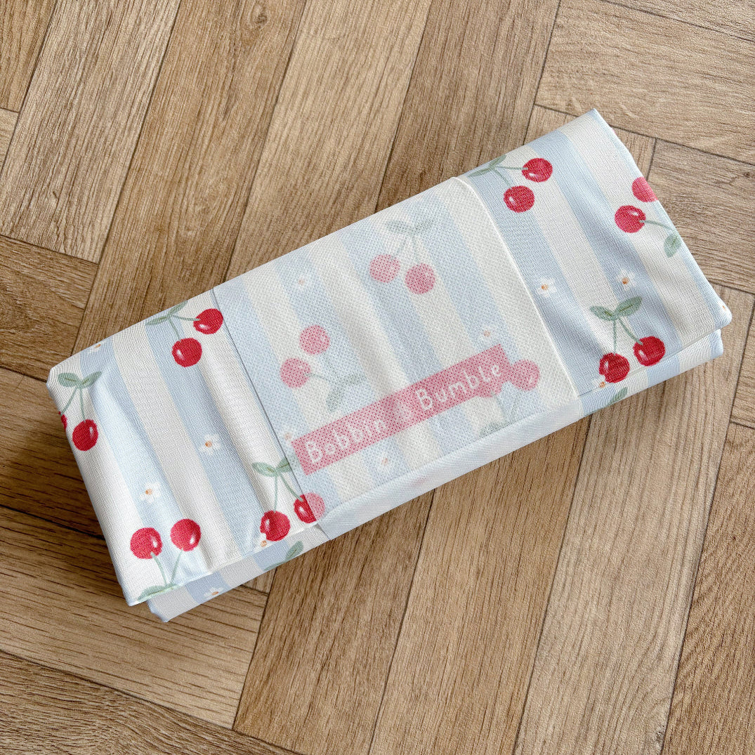 Travel Changing Mat - Cherry Stripe