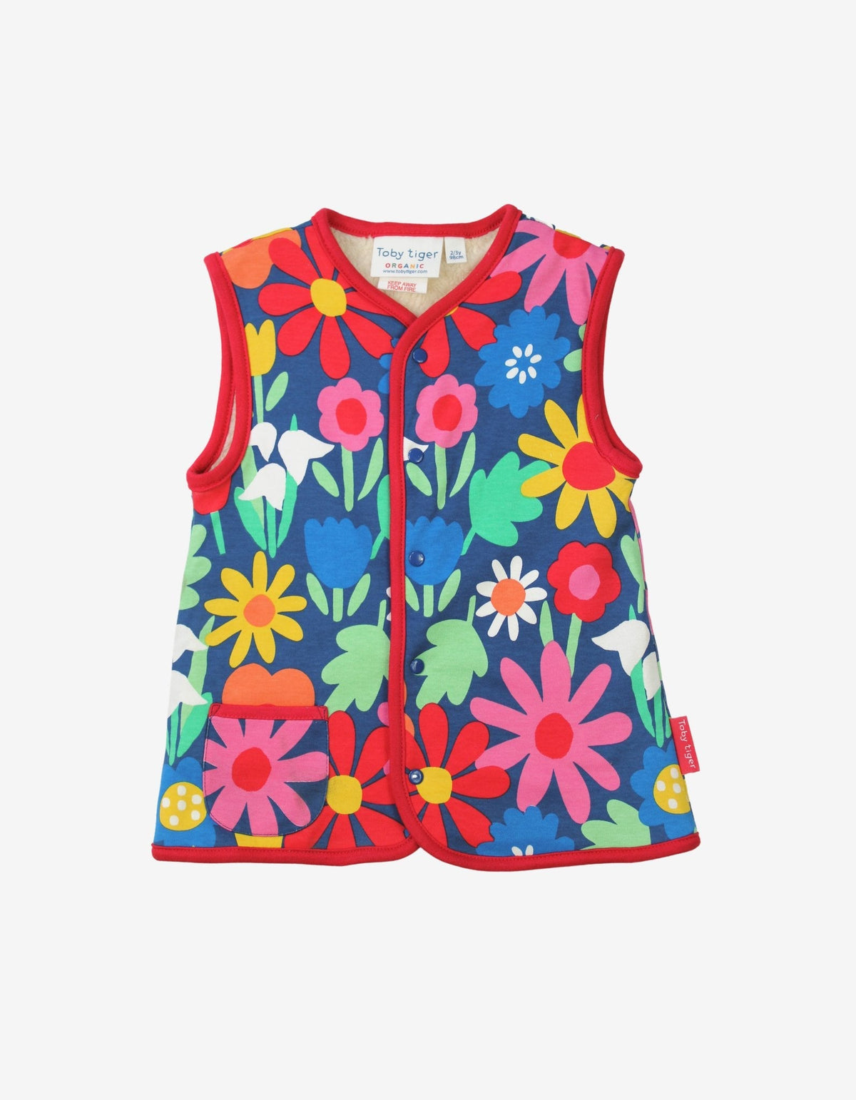 Toby Tiger Organic Bold Floral Reversible Gilet