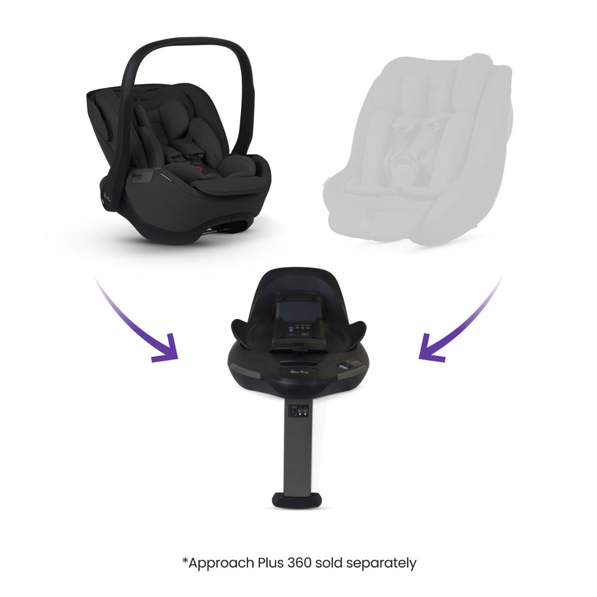 Silver Cross Glide Plus 360 Infant Car Seat & Base Plus 360 - Iconic Black