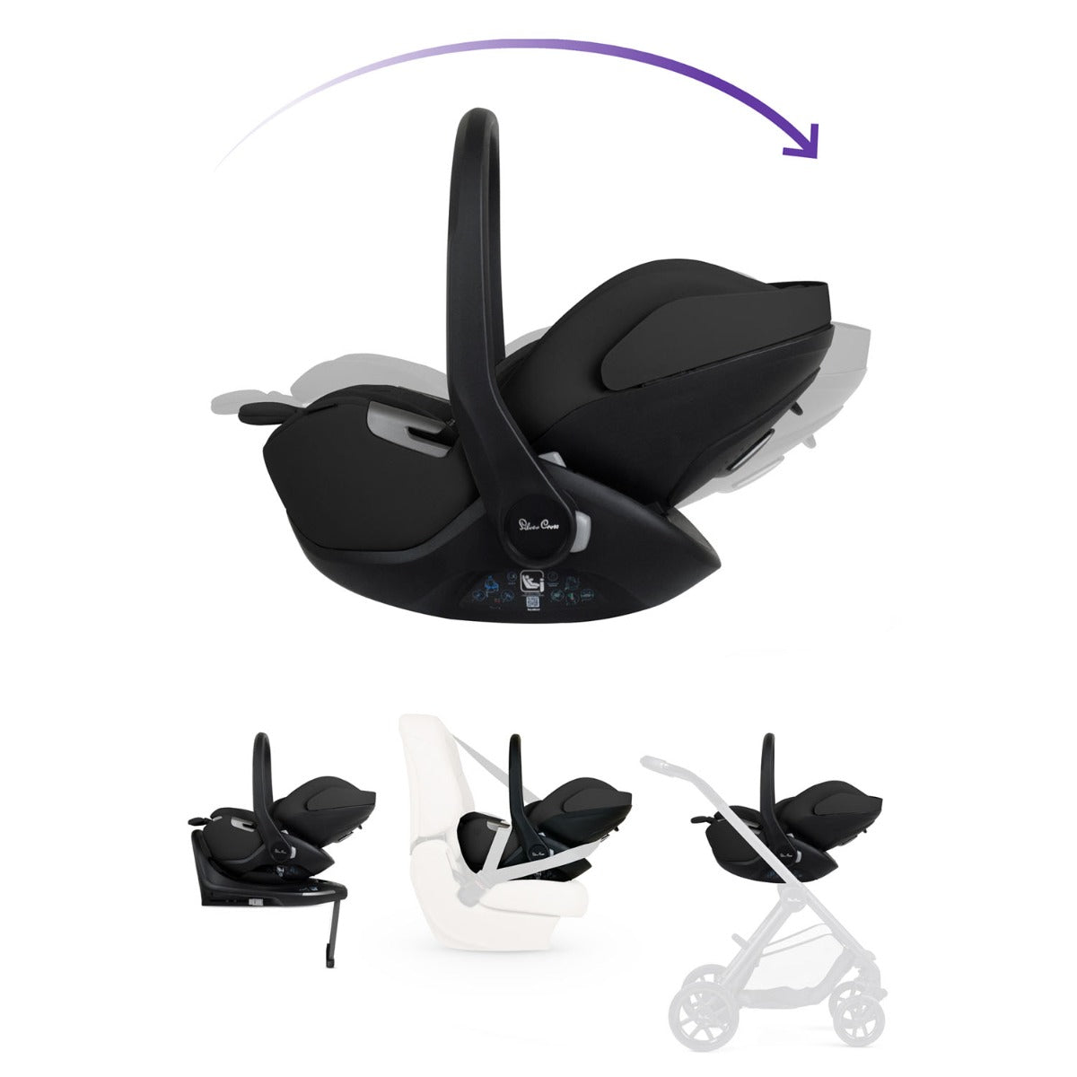 Silver Cross Glide Plus 360 Infant Car Seat & Base Plus 360 - Iconic Black