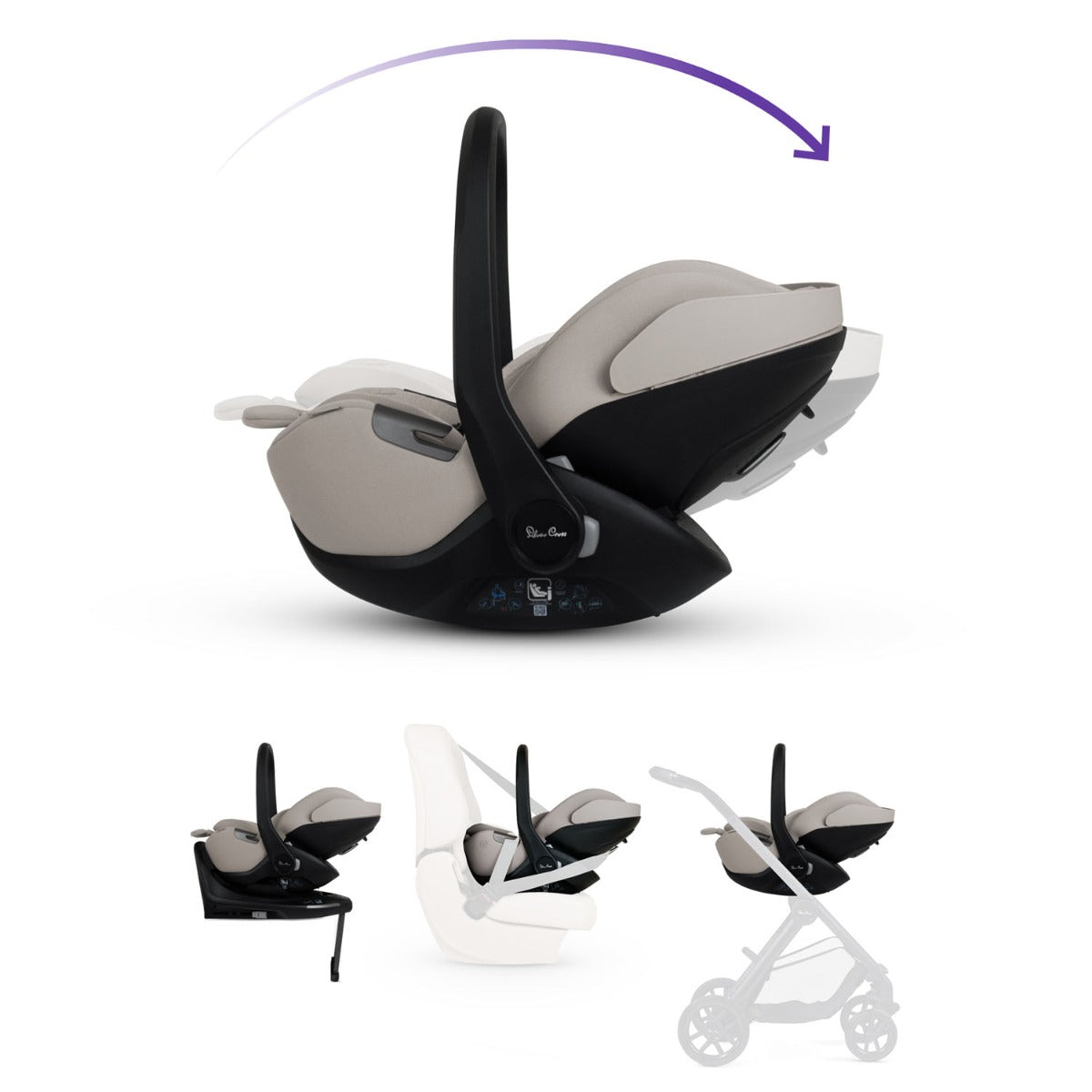 Silver Cross Glide Plus 360 Infant Car Seat & Base Plus 360 - Natural Taupe