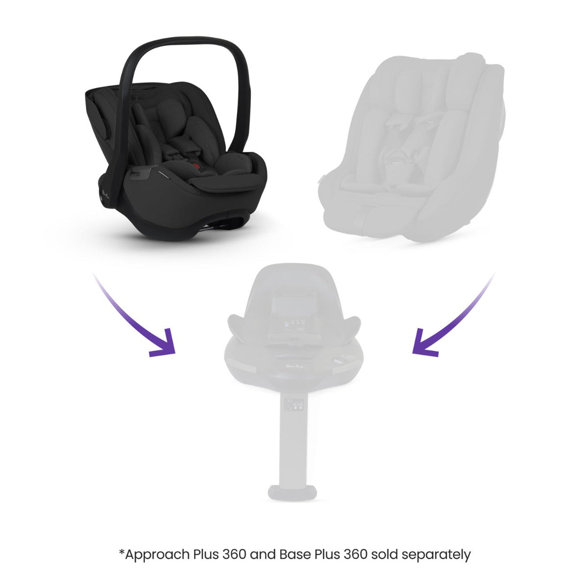 Silver Cross Glide Plus 360 Infant Car Seat - Iconic Black