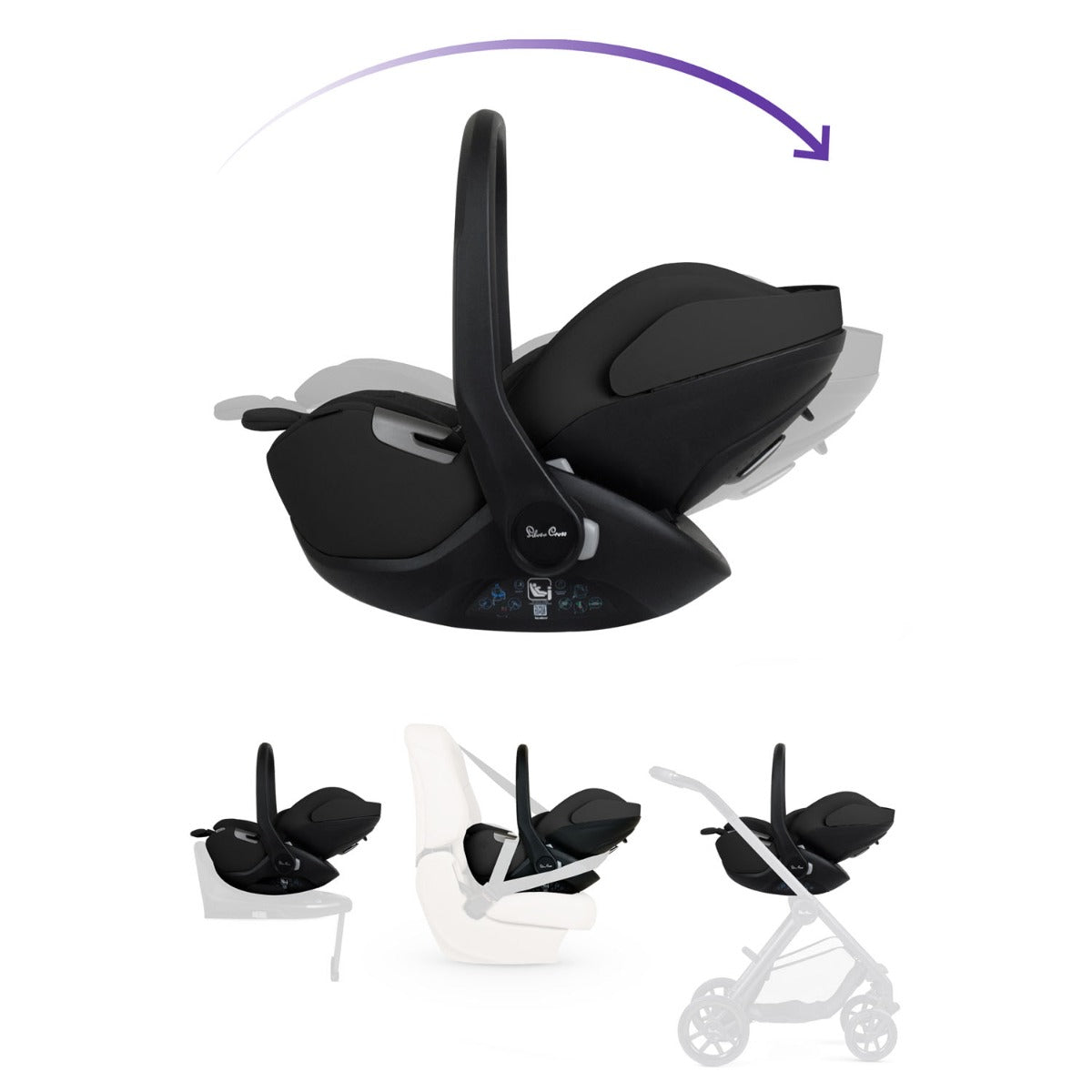 Silver Cross Glide Plus 360 Infant Car Seat - Iconic Black