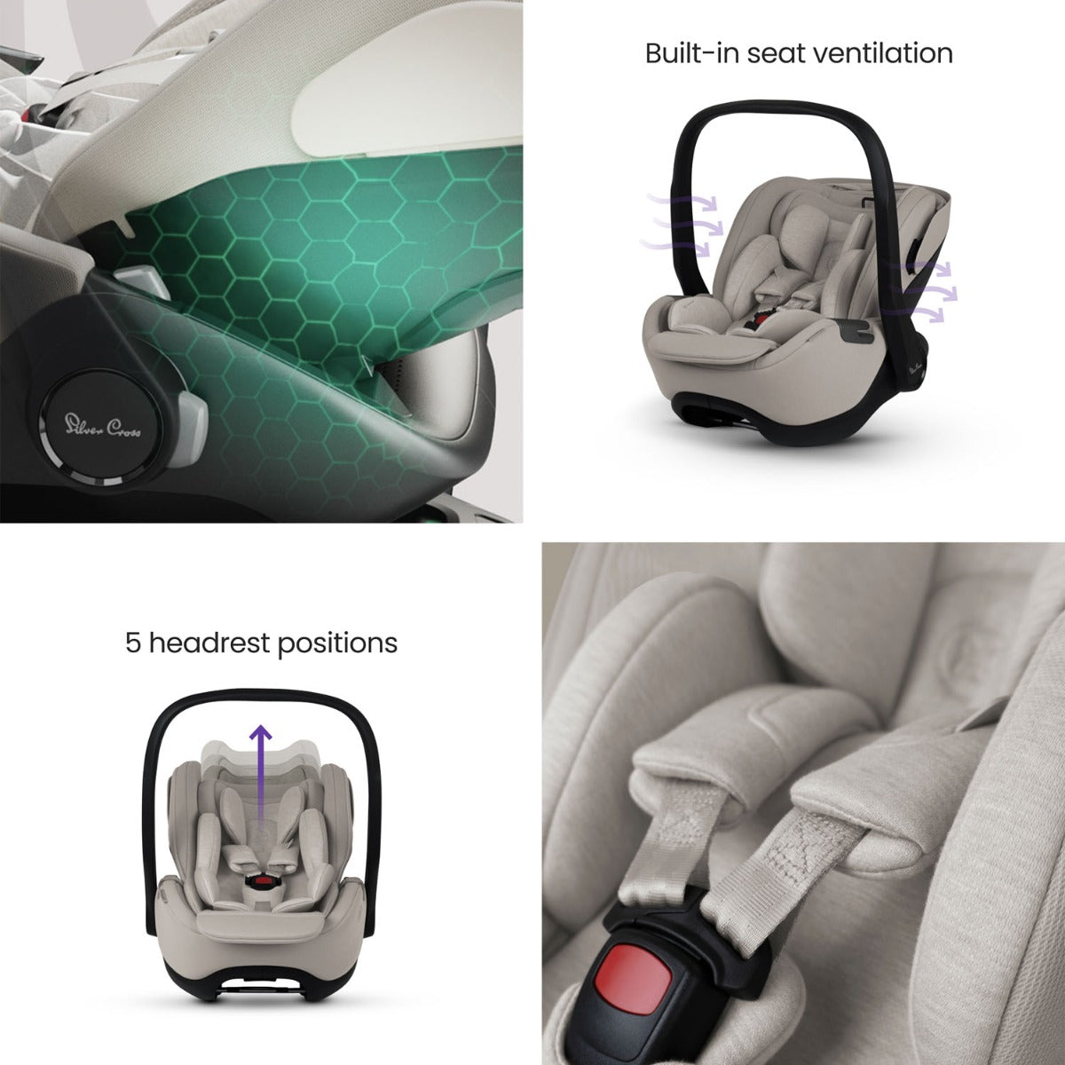 Silver Cross Glide Plus 360 Infant Car Seat - Natural Taupe