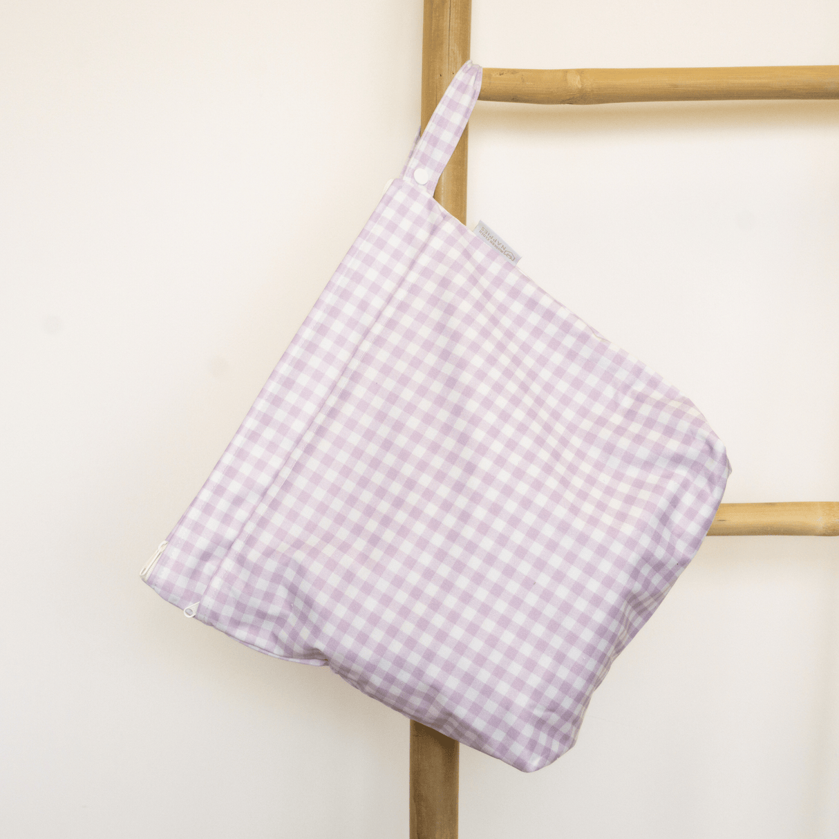 Grab & Go Nappy Wet Bags With Handle - Lilac Gingham