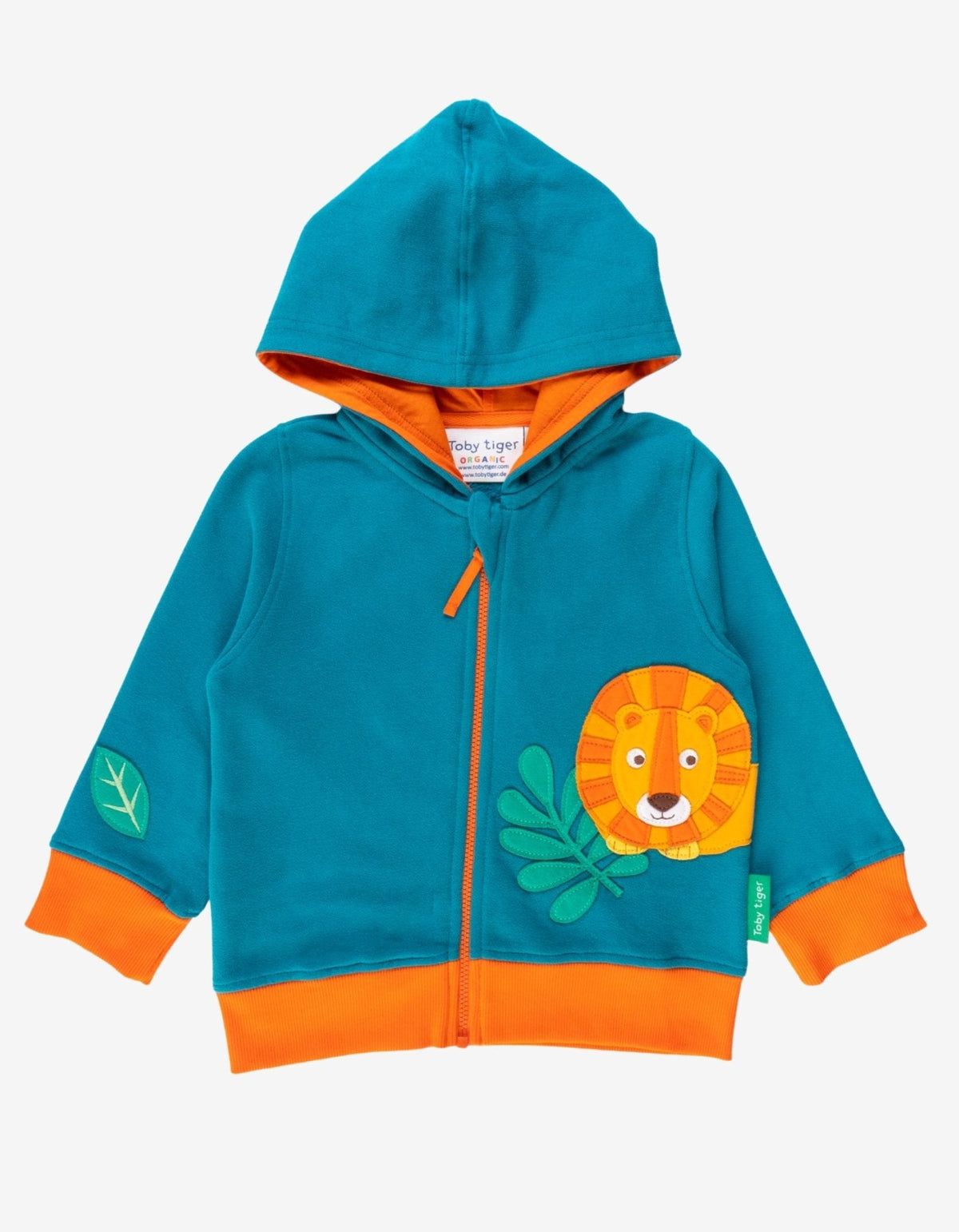 Toby Tiger Organic Lion Applique Hoodie
