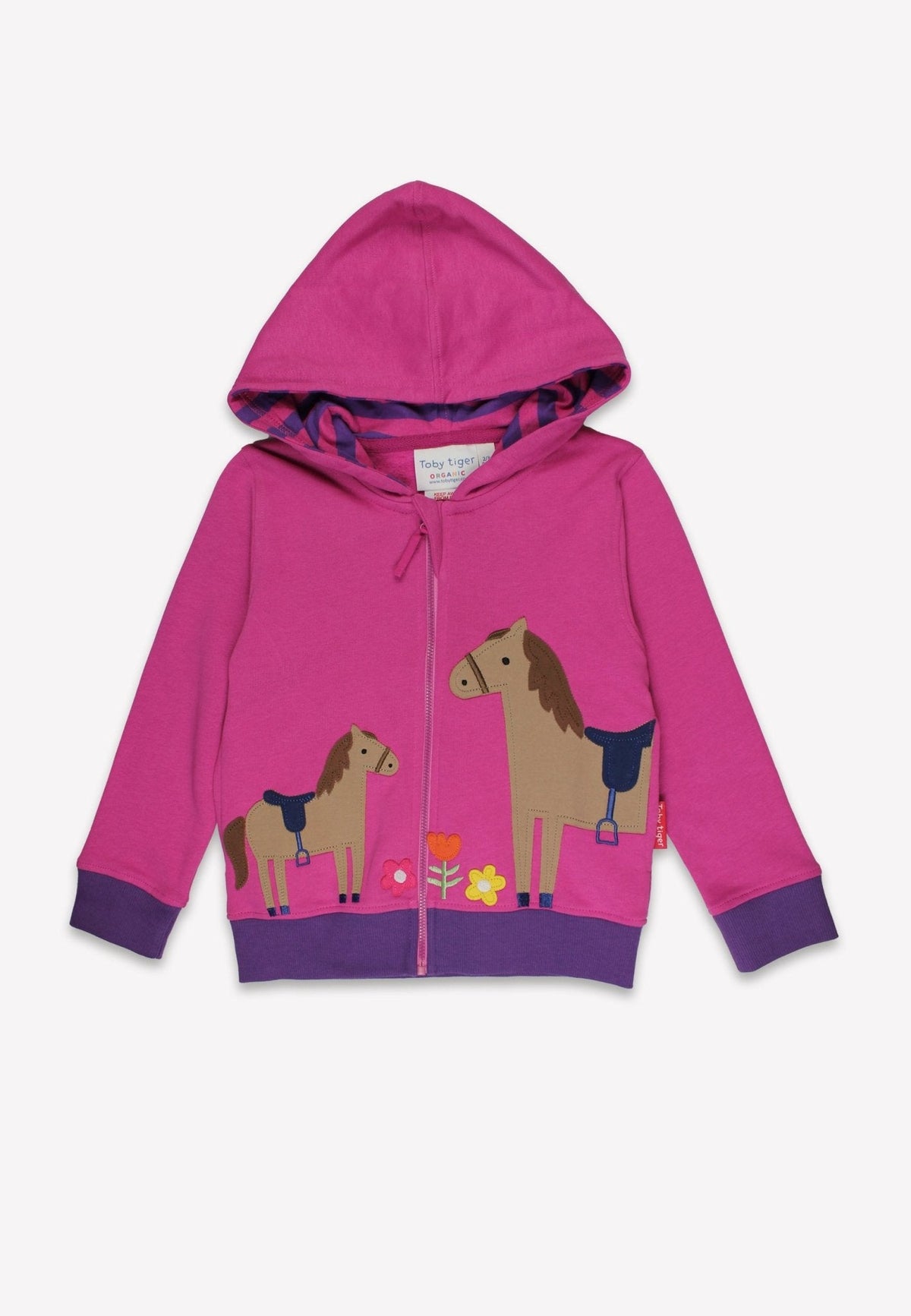 Toby Tiger Organic Hillside Pony Applique Hoodie