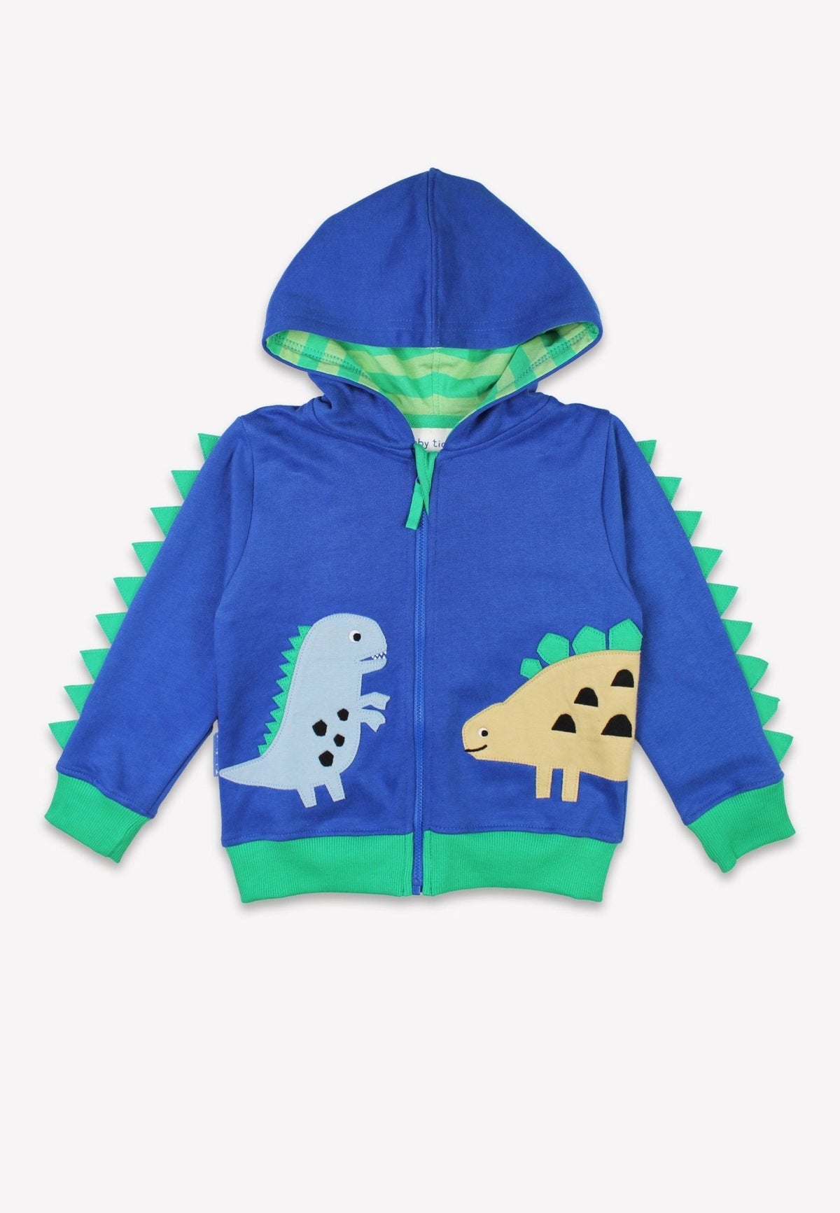 Toby Tiger Organic Tonal Dinosaur Applique Hoodie