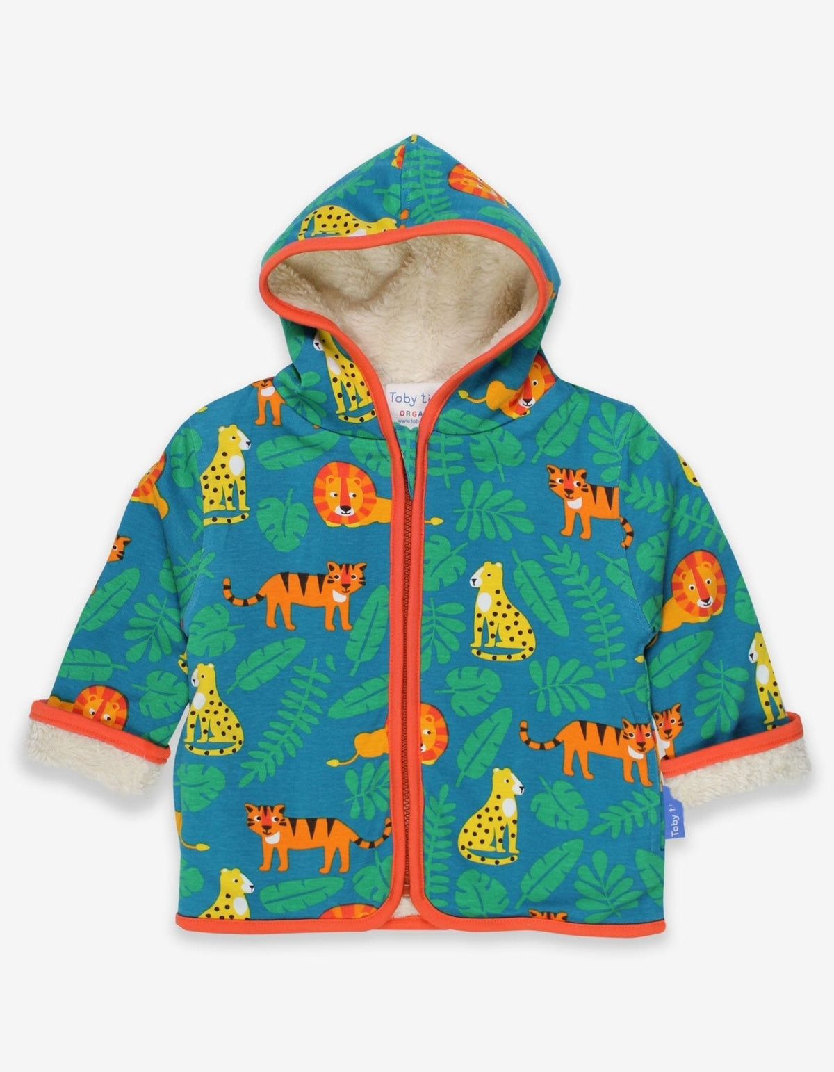 Toby Tiger Organic Wild Cats Fleece Hoodie