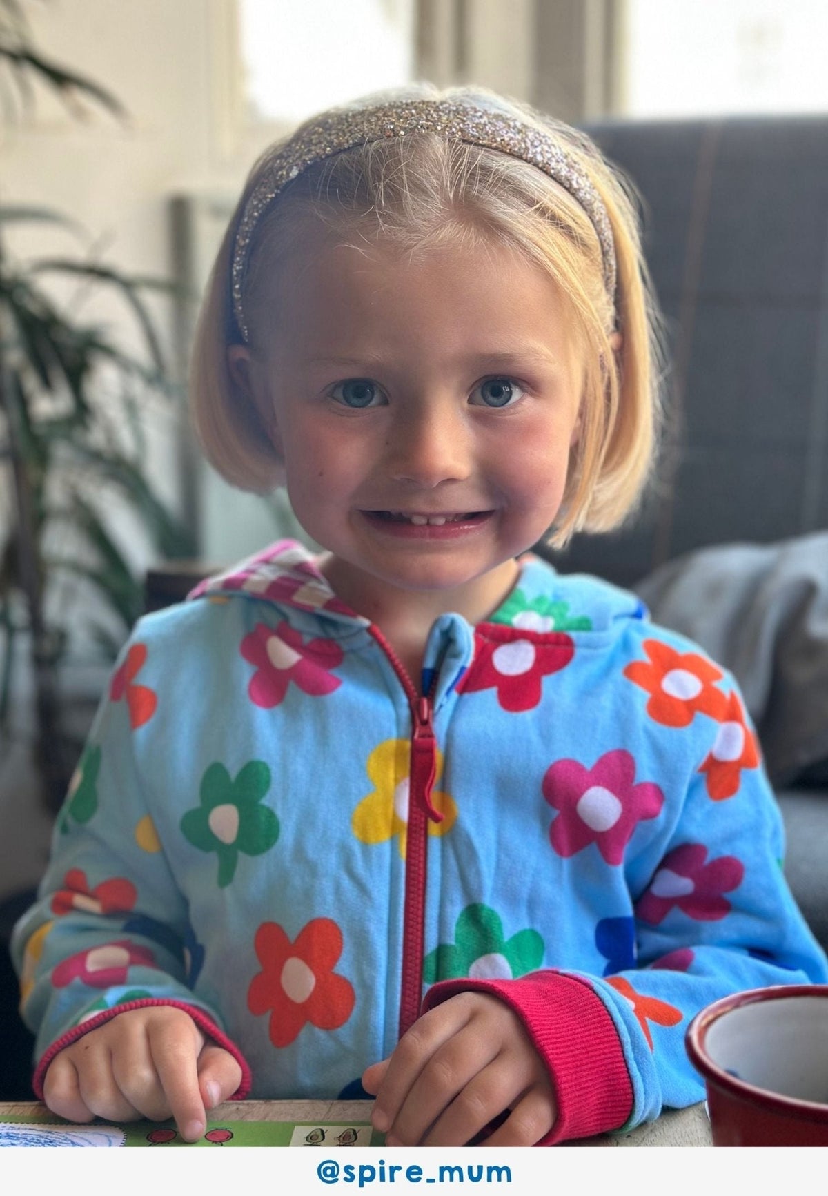 Toby Tiger Organic Rainbow Bloom Print Hoodie
