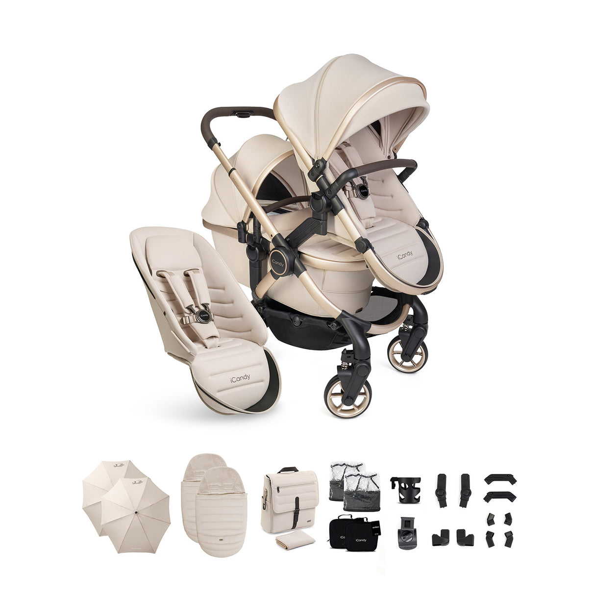 iCandy Peach 8 Editions Double Complete Accessory Bundle - Biscotti