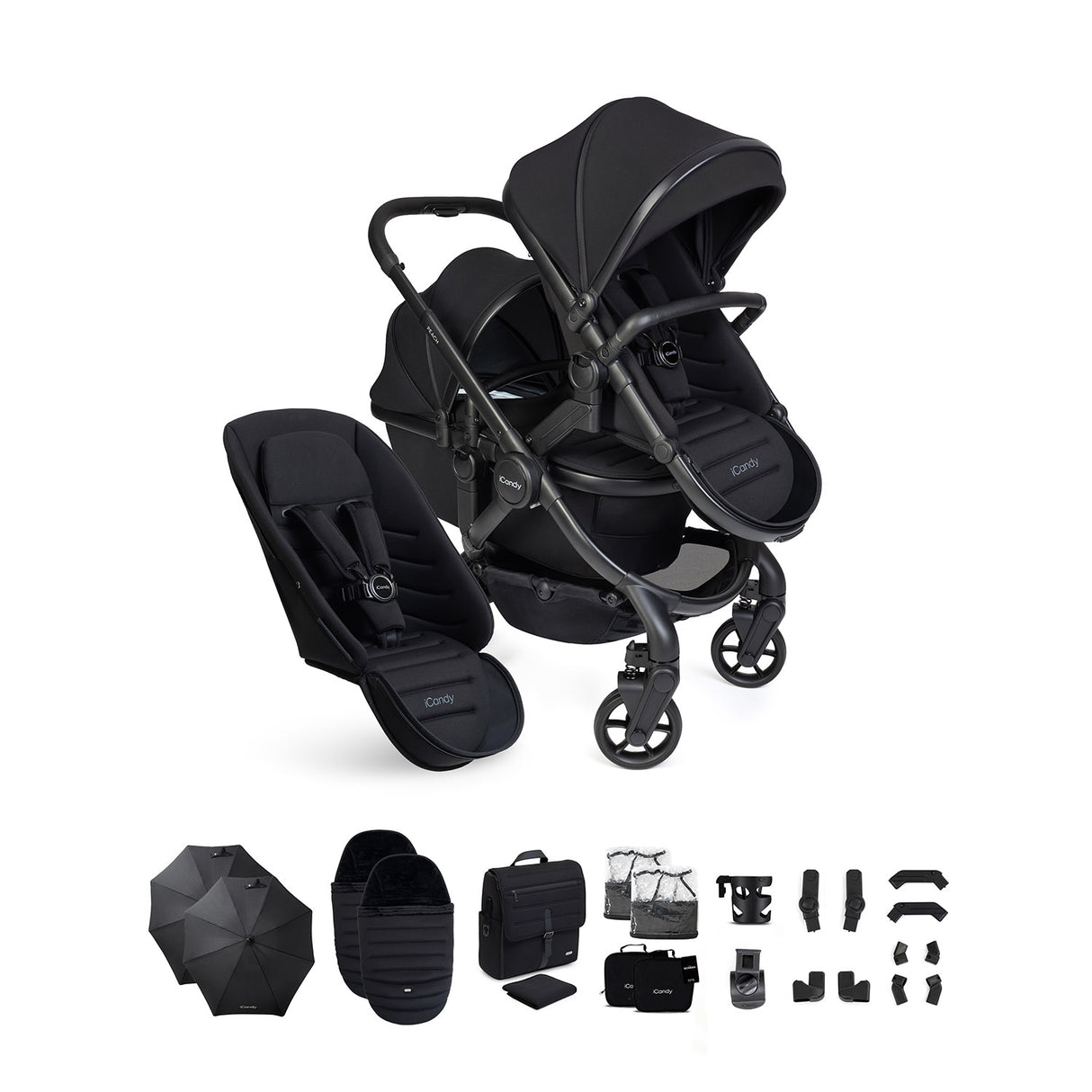 iCandy Peach 8 Double Complete Accessory Bundle - Black