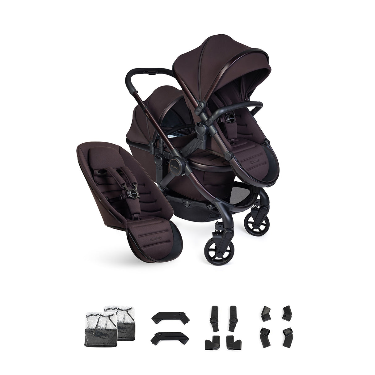 iCandy Peach 8 Editions Double Pushchair & Carrycot Combo - Coffee Bean
