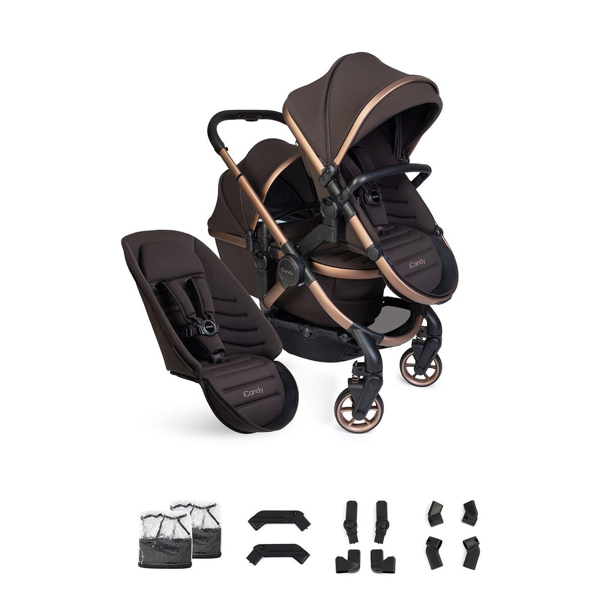 iCandy Peach 8 Editions Double Pushchair & Carrycot Combo - Pecan