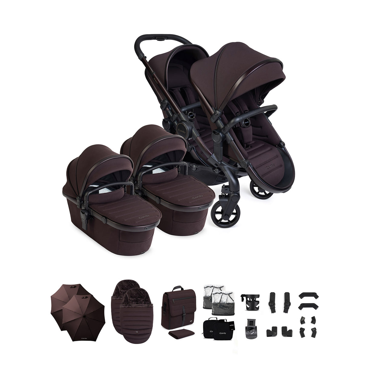 iCandy Peach 8 Editions Twin Complete Accessory Bundle - Coffee Bean