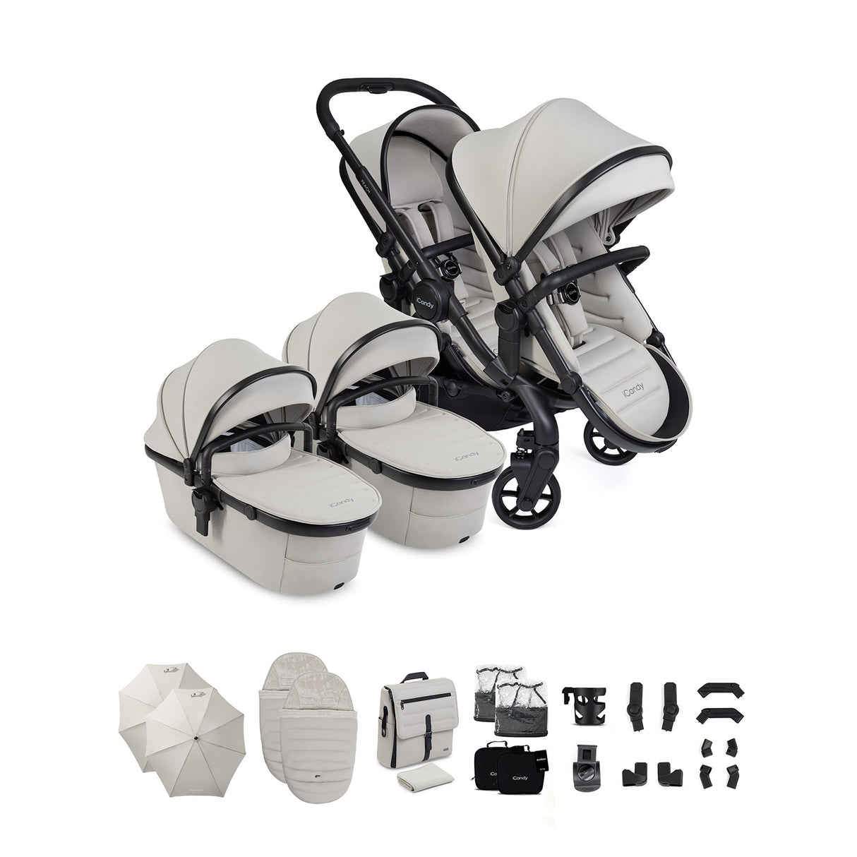 iCandy Peach 8 Twin Complete Accessory Bundle - Taupe