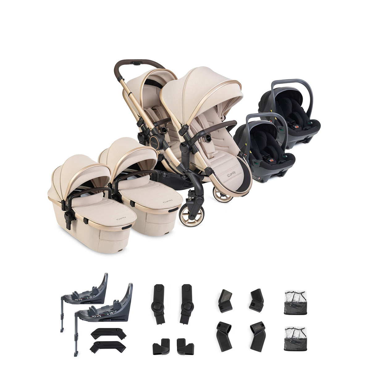 iCandy Peach 8 Editions Twin Cocoon 360 & Base Bundle - Biscotti