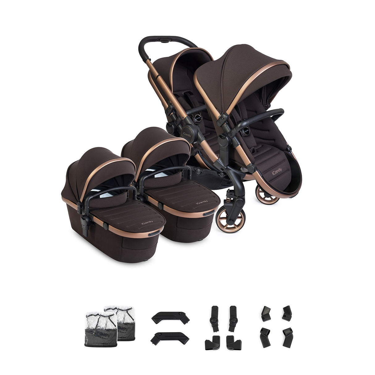 iCandy Peach 8 Editions Twin Pushchair & Carrycot Combo - Pecan