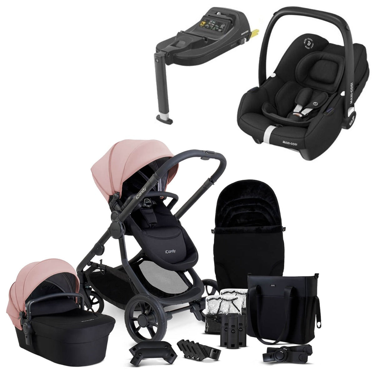 iCandy Orange 4 Travel System Bundle with Maxi-Cosi Pebble 360 Pro2 & Rotating Base - Rose
