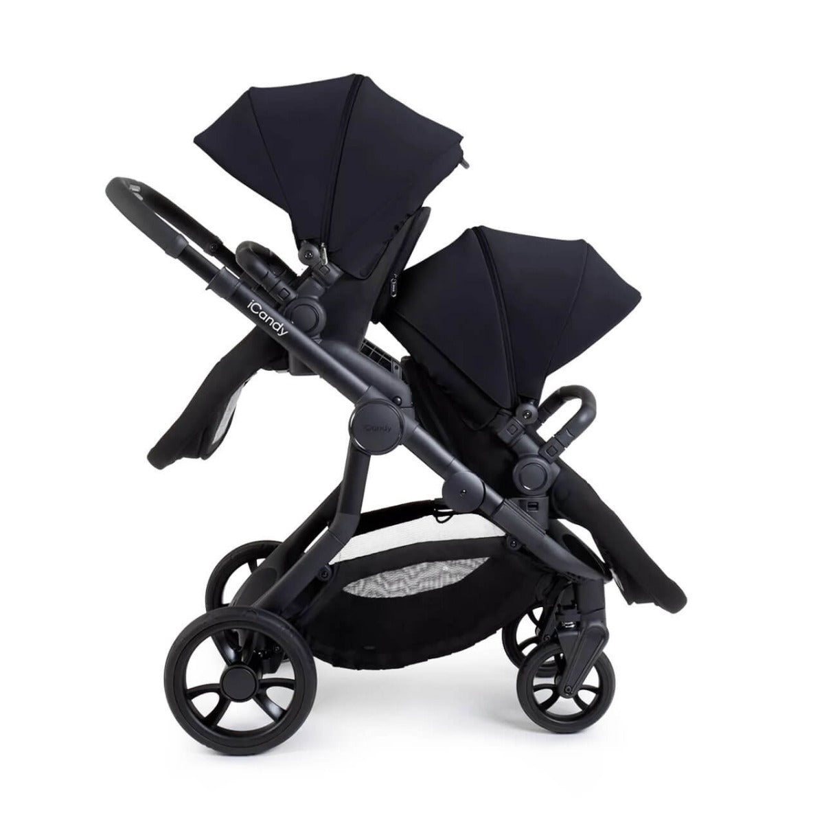 iCandy Orange 4 Double Pushchair with Complete Accessory Bundle - Black Edition