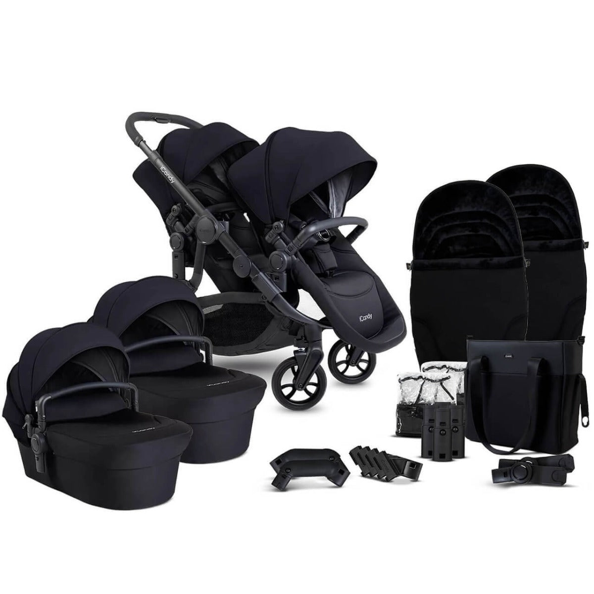 iCandy Orange 4 Twin Cocoon i-Size Complete Travel System Bundle - Black Edition