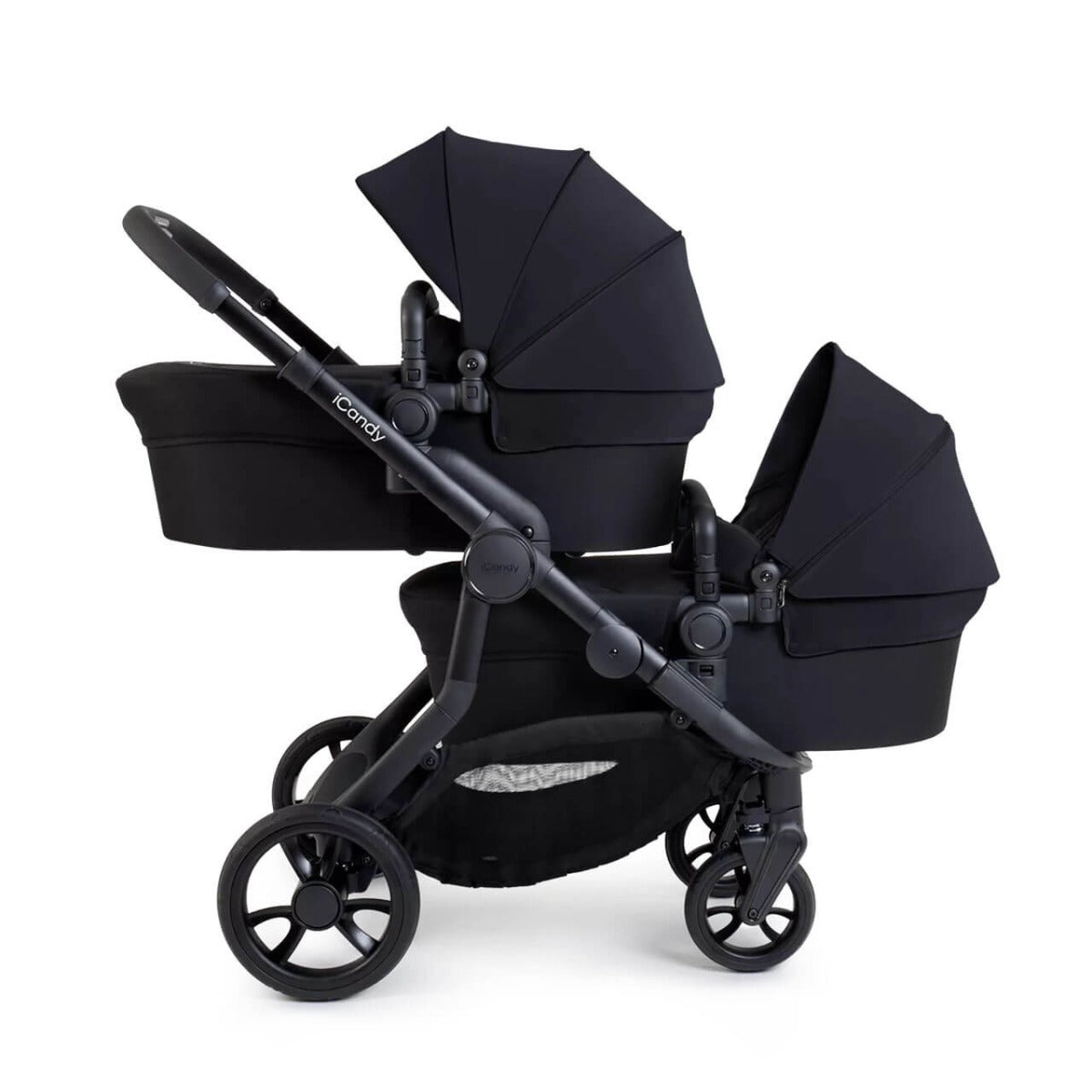 iCandy Orange 4 Twin Pushchair with Complete Accessory Bundle - Black Edition