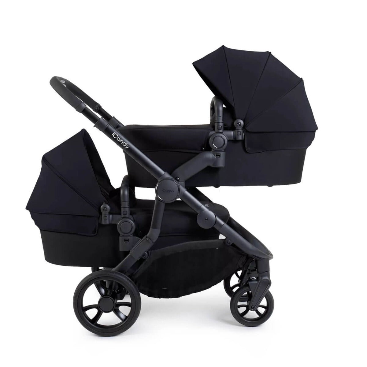 iCandy Orange 4 Twin Pushchair with Complete Accessory Bundle - Black Edition