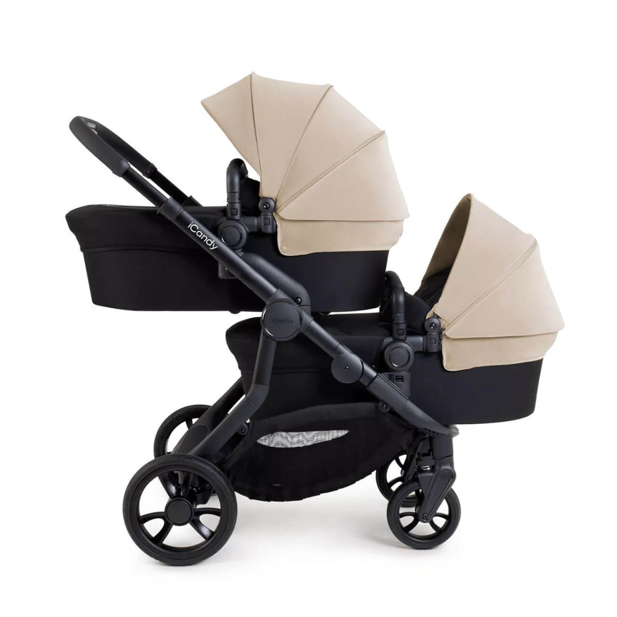 iCandy Orange 4 Twin Pushchair with Complete Accessory Bundle - Latte