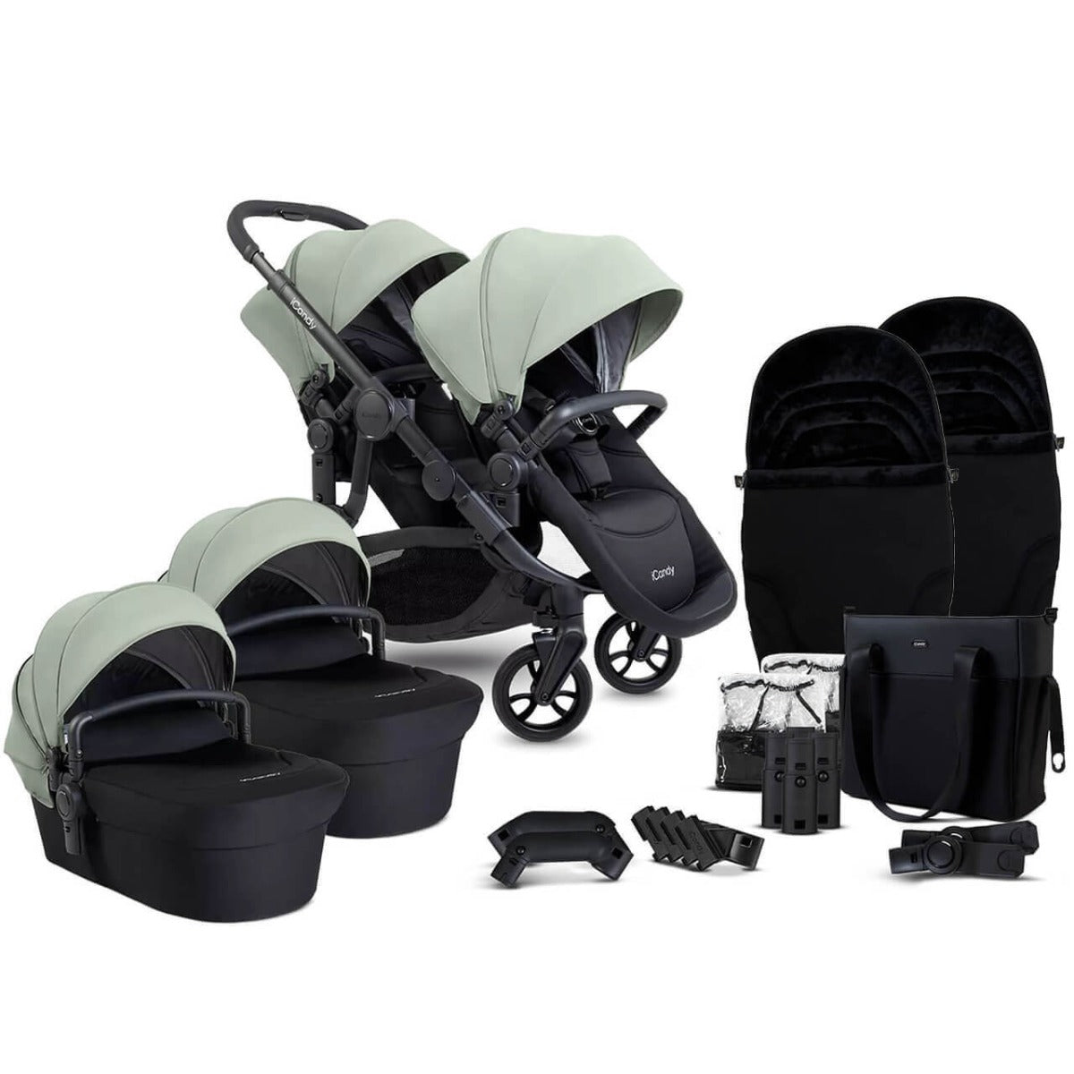 iCandy Orange 4 Twin Cocoon i-Size Complete Travel System Bundle - Pistachio