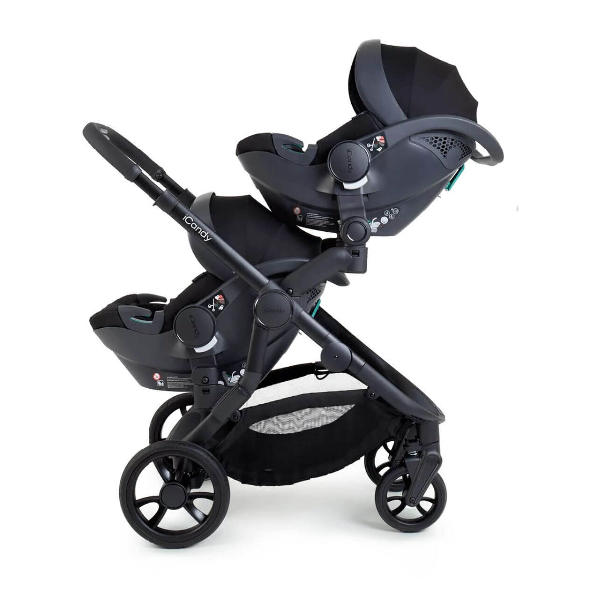 iCandy Orange 4 Twin Cocoon i-Size Complete Travel System Bundle - Black Edition