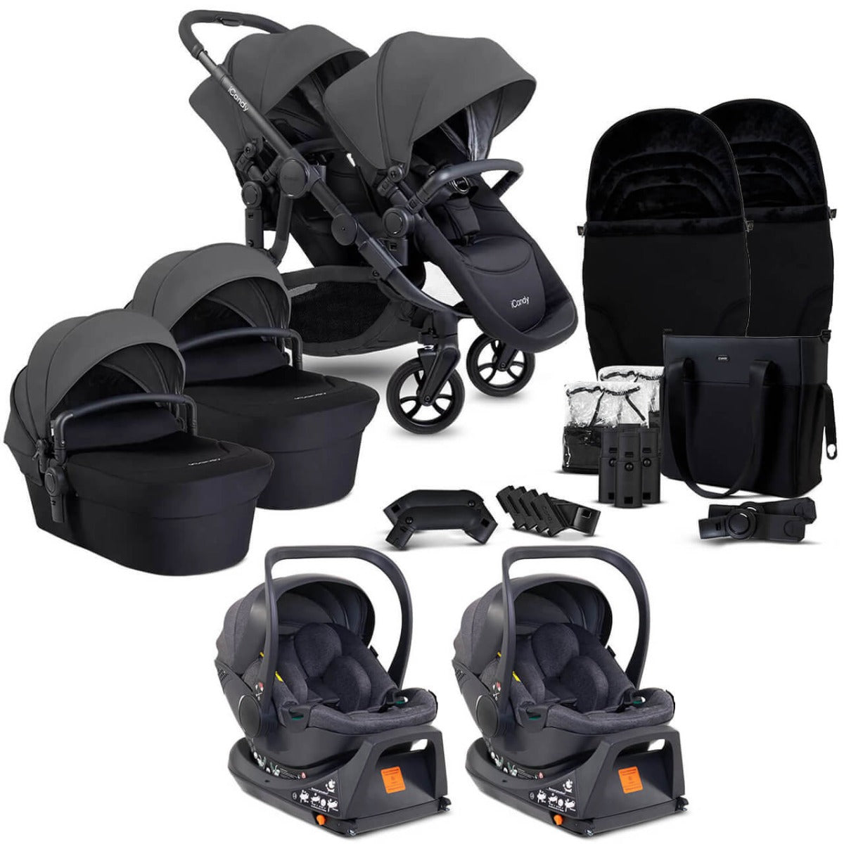 iCandy Orange 4 Twin Cocoon i-Size Complete Travel System Bundle - Fossil