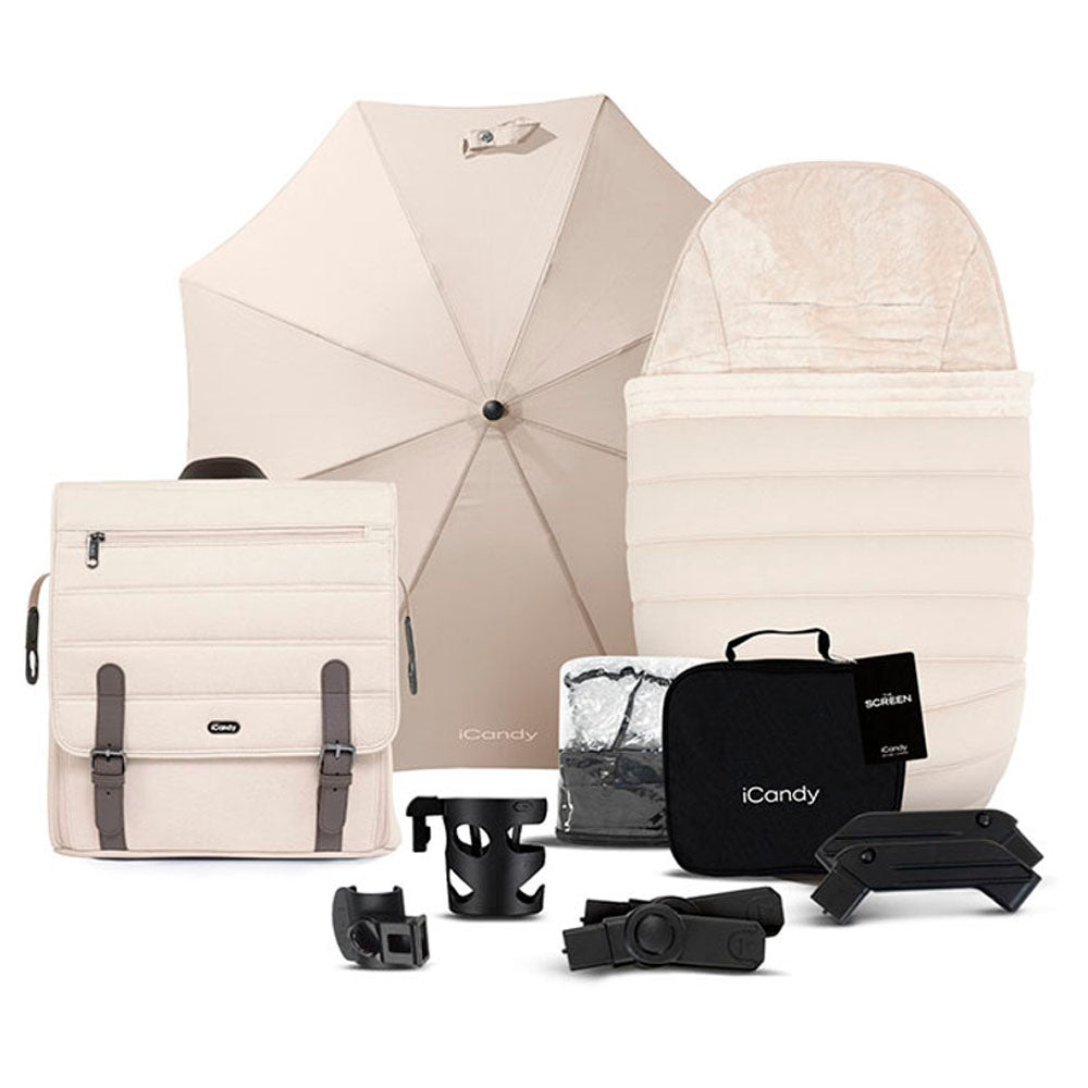 iCandy Peach 7 Travel System Bundle with Maxi-Cosi Pebble 360 iSize Car Seat & Base - Biscotti