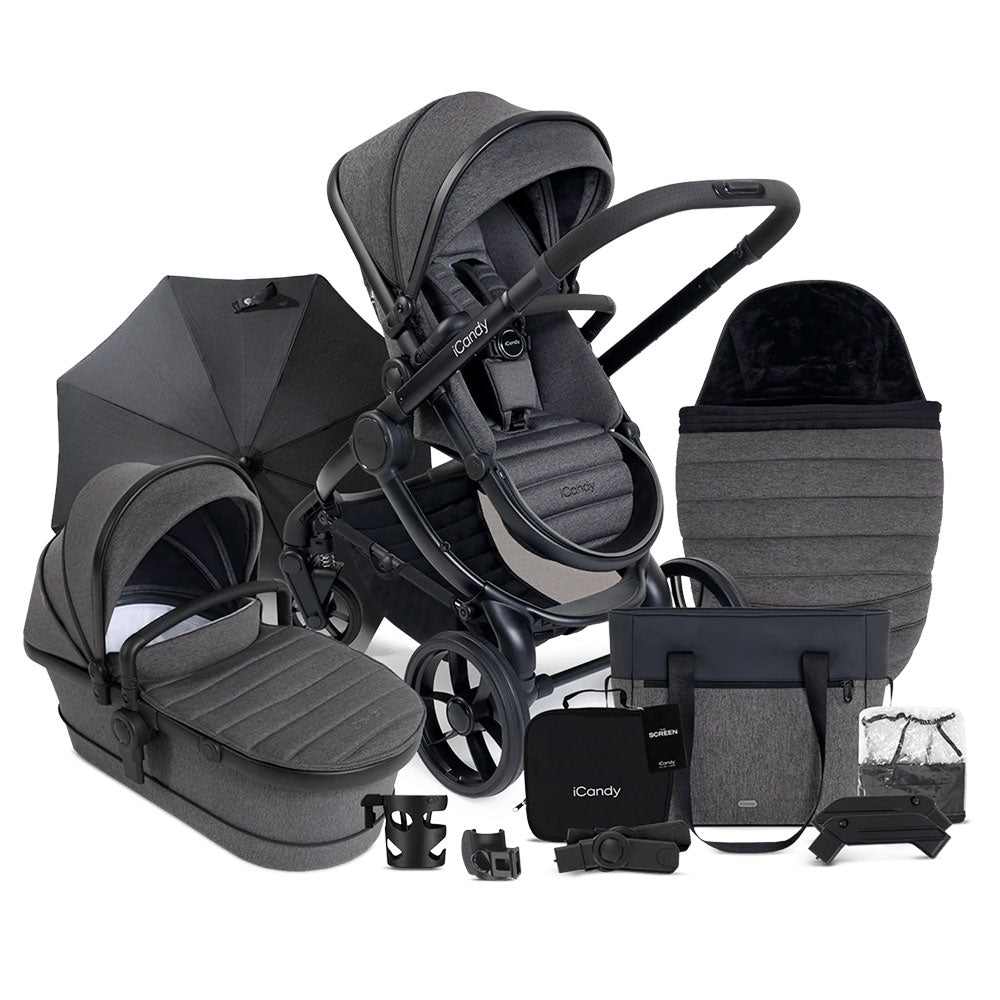 iCandy Peach 7 Complete Pushchair & Accessories Bundle - Granite