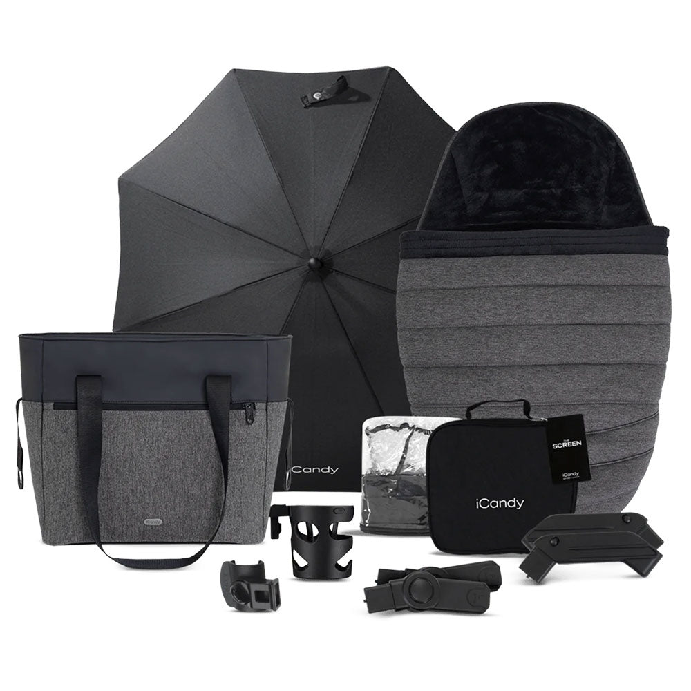 iCandy Peach 7 Complete Pushchair & Accessories Bundle - Granite