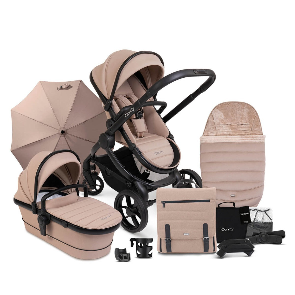 iCandy Peach 7 Travel System Bundle with Maxi-Cosi Pebble 360 Pro2 Car Seat & Base - Cookie