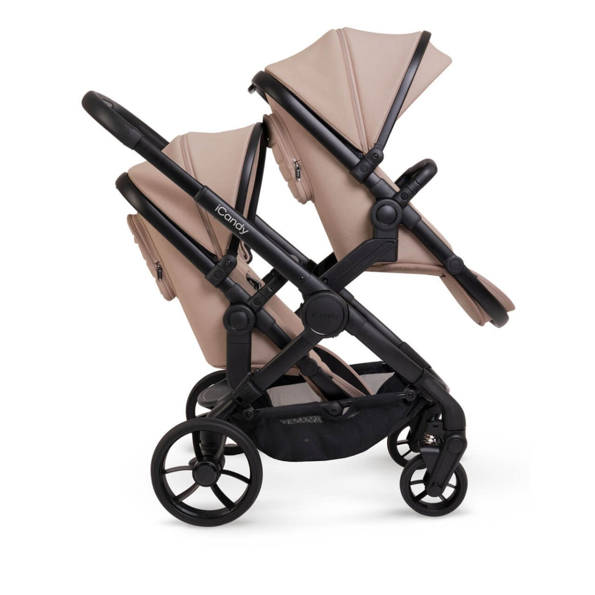 iCandy Peach 7 Twin Pushchair Travel System Bundle with Maxi-Cosi Cabriofix iSize Car Seat & Base - Cookie