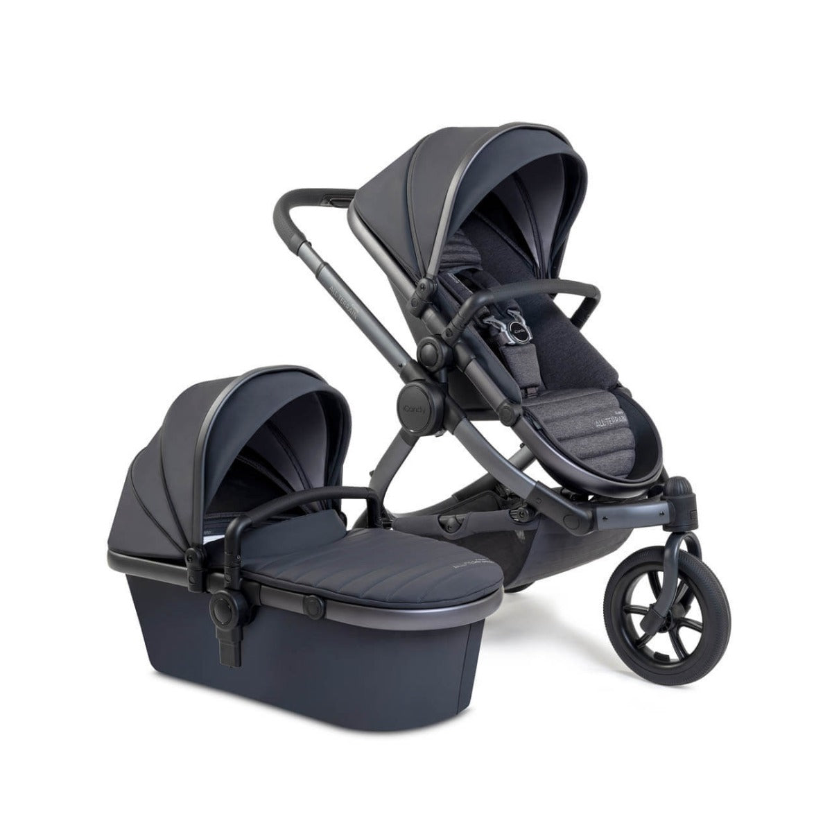 iCandy Peach 7 All-Terrain Double Complete Pushchair & Accessories Bundle - Nimbus/Storm