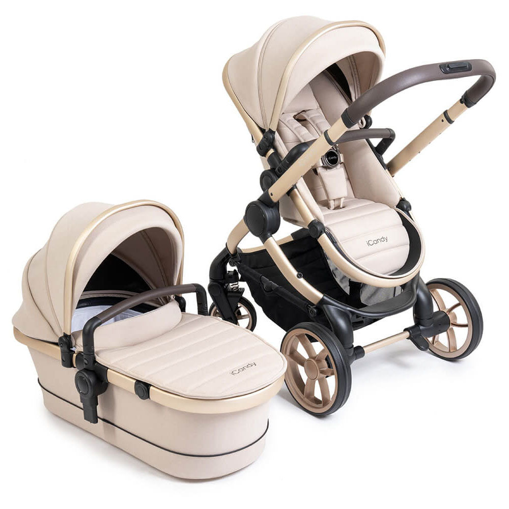 iCandy Peach 7 Travel System Bundle with Maxi-Cosi Pebble 360 iSize Car Seat & Base - Biscotti