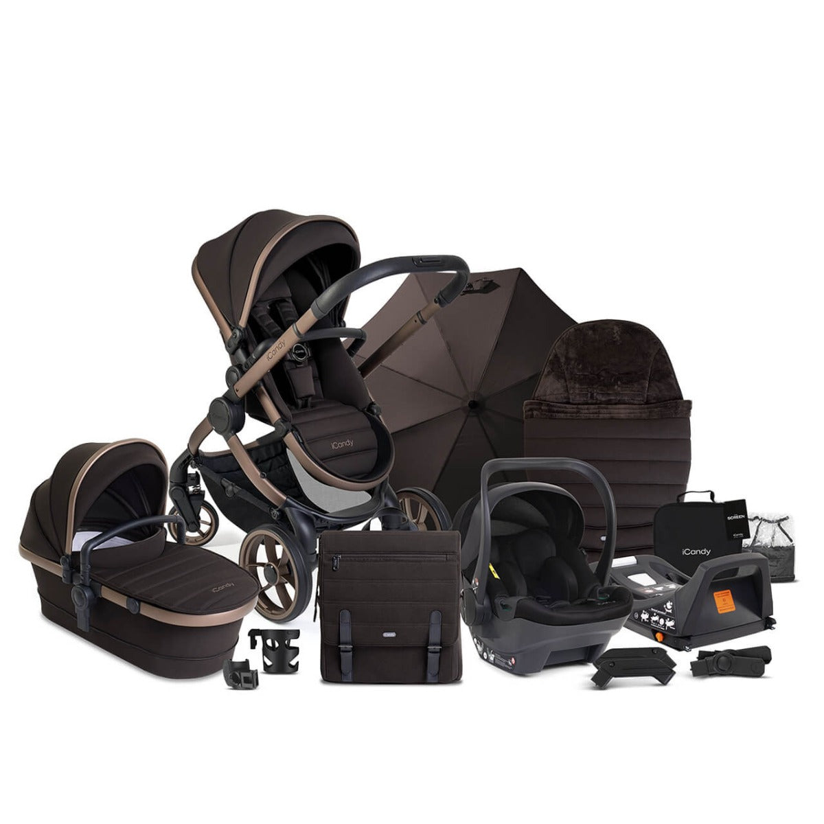 iCandy Peach 7 Travel System Bundle with Cocoon i-Size Car Seat & Base - Pecan