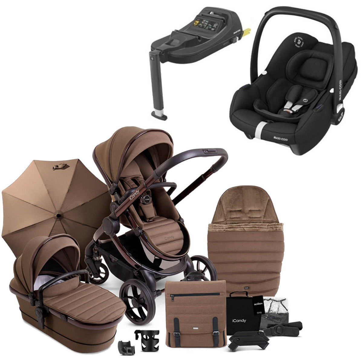 iCandy Peach 7 Travel System Bundle with Maxi-Cosi Cabriofix iSize Car Seat & Base - Coco